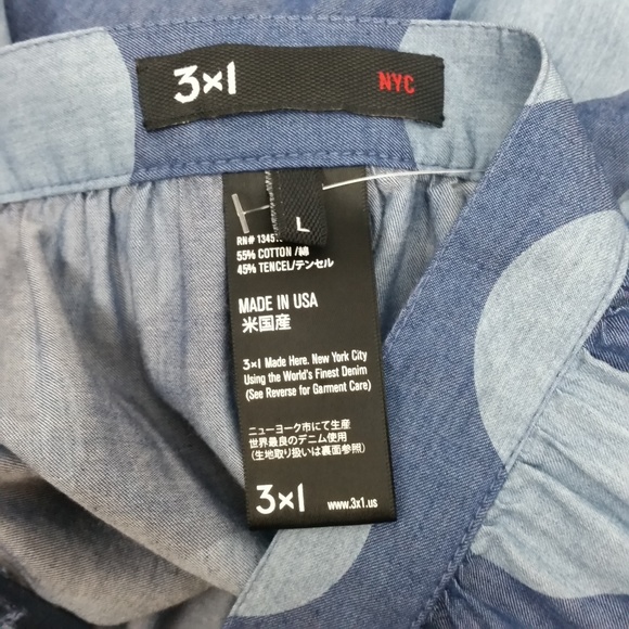 *SOLD******* 3X1 NYC chambray polka dot mini skirt - Picture 4 of 8
